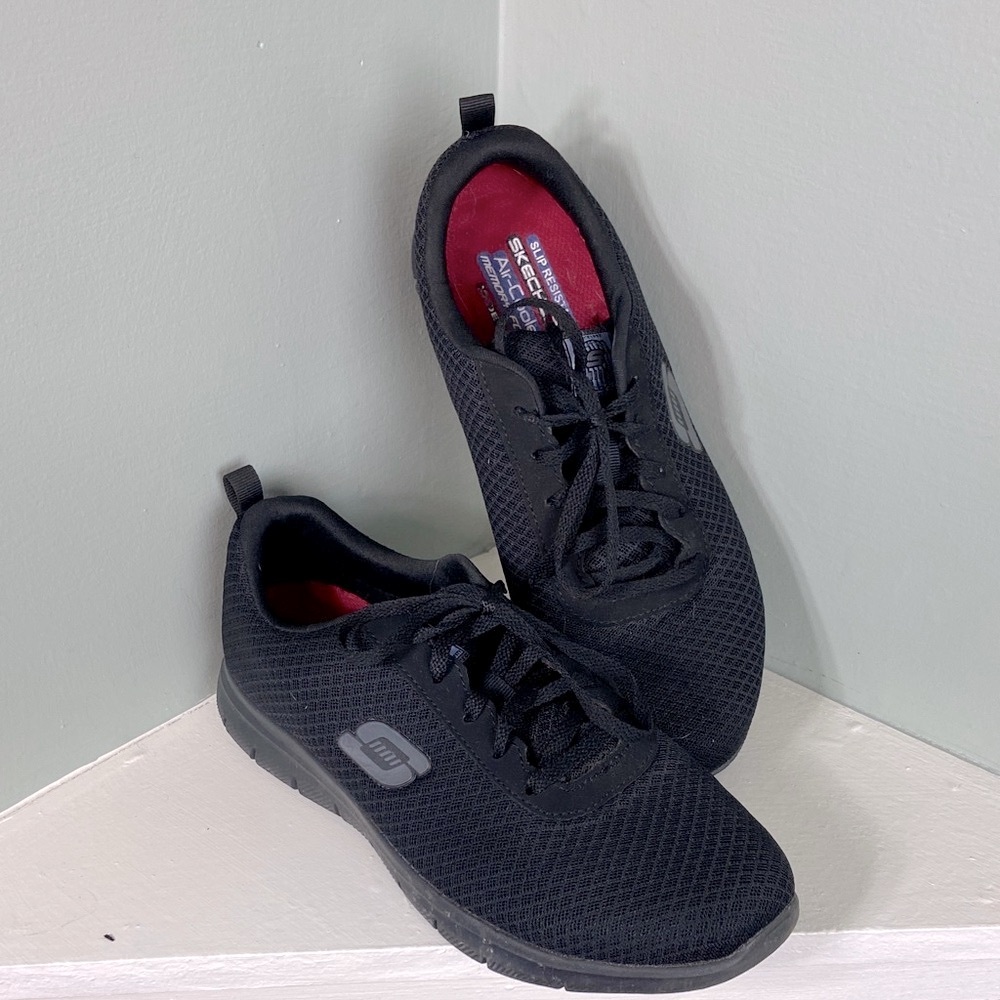 Women’s Skechers Work slip cooled memory foam Wide Sneakers restaurant shoes
